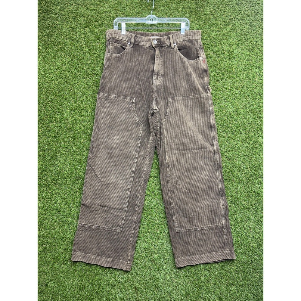 BDG Pants Mens 34x29 Brown Corduroy Carpenter Relaxed Fit Workwear Utility